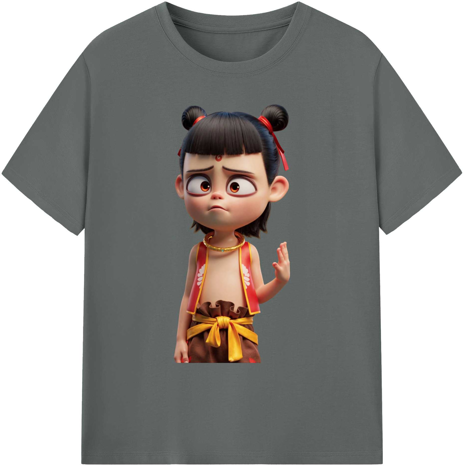 （画像用） Ne Zha 2 ナタ 魔童の大暴れ 綿100％ メンズ半袖Tシャツ｜肌触りやわらか＆通気性
